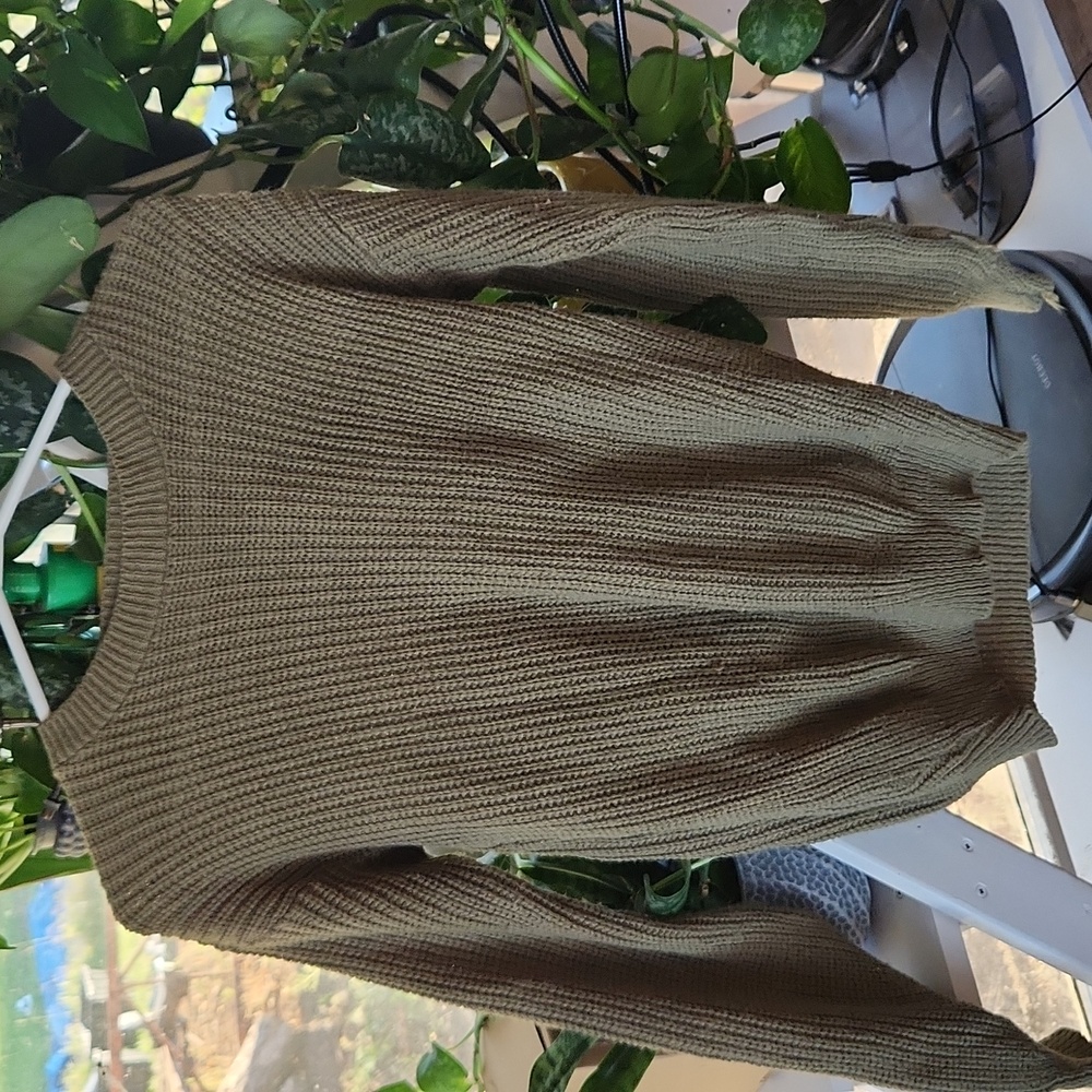 Olive green knit sweater
